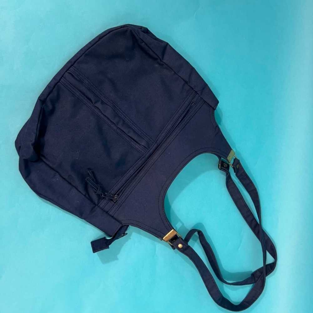 Vintage Hanbags Monique Blue Canvas Handbag